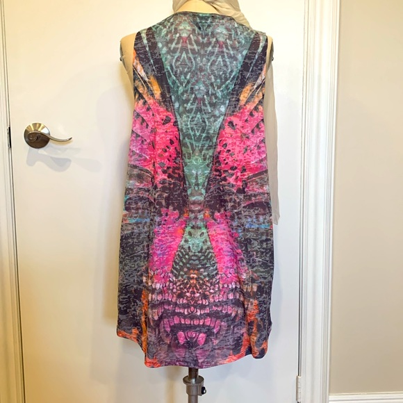 Top shop deep armholes tunic tank top multi coloured - Picture 3 of 6